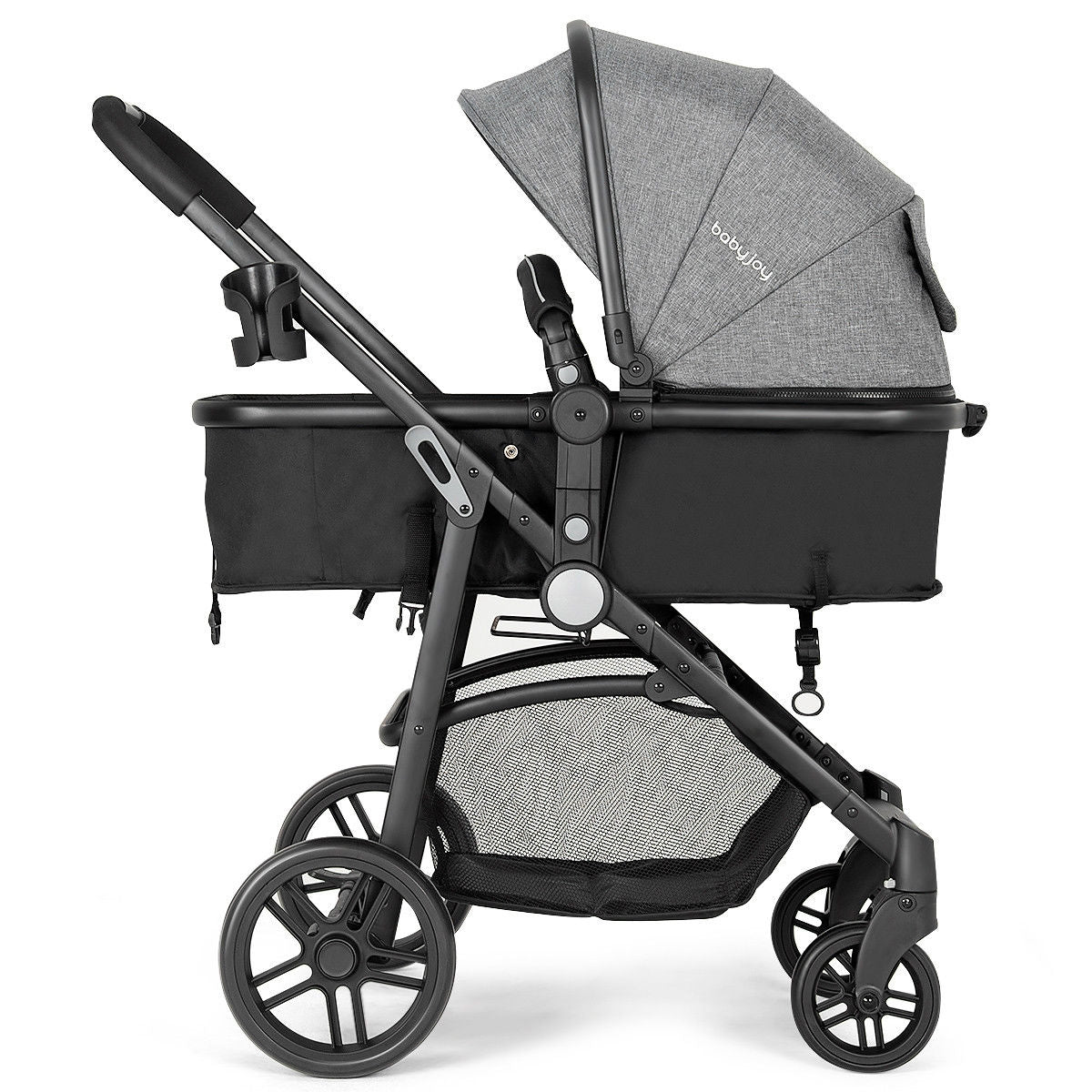 2-in-1 Foldable Pushchair Newborn Infant Baby Stroller